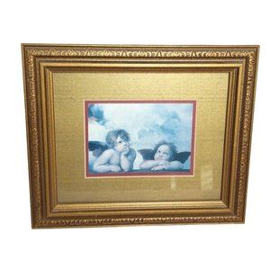 The Two Cherubs By Raphael Framed Art Print From Sistine Madonna 12.5"x10.5"